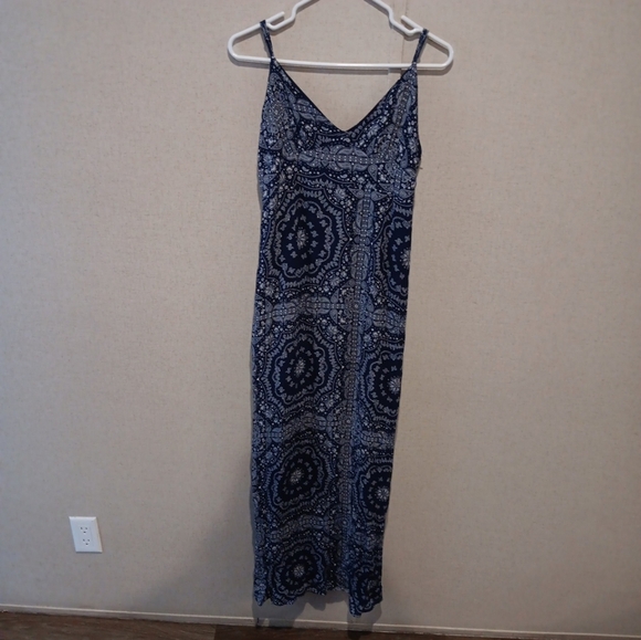 Forever 21 Elegant Blue Patterned Maxi Dress Size M - Picture 2 of 5
